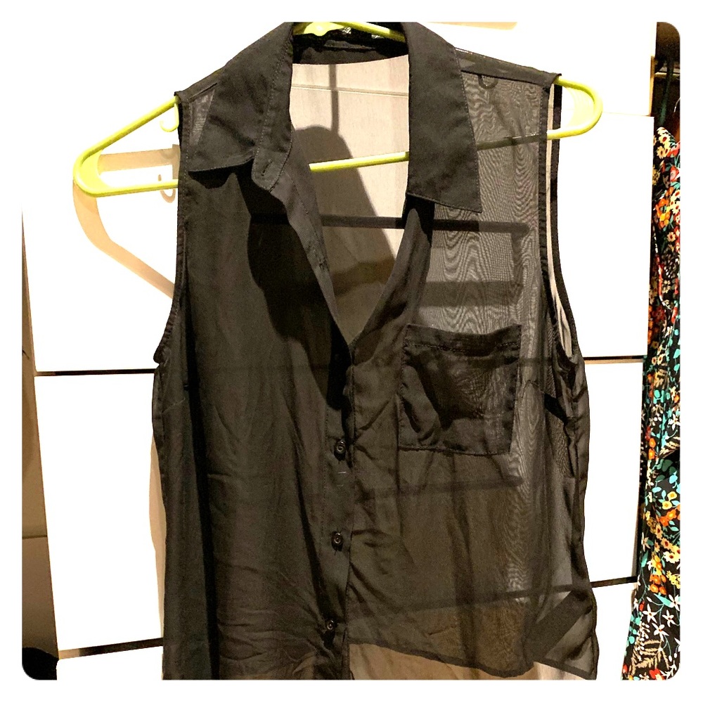 Forever 21 Sexy Sheer Black top with tie bottom